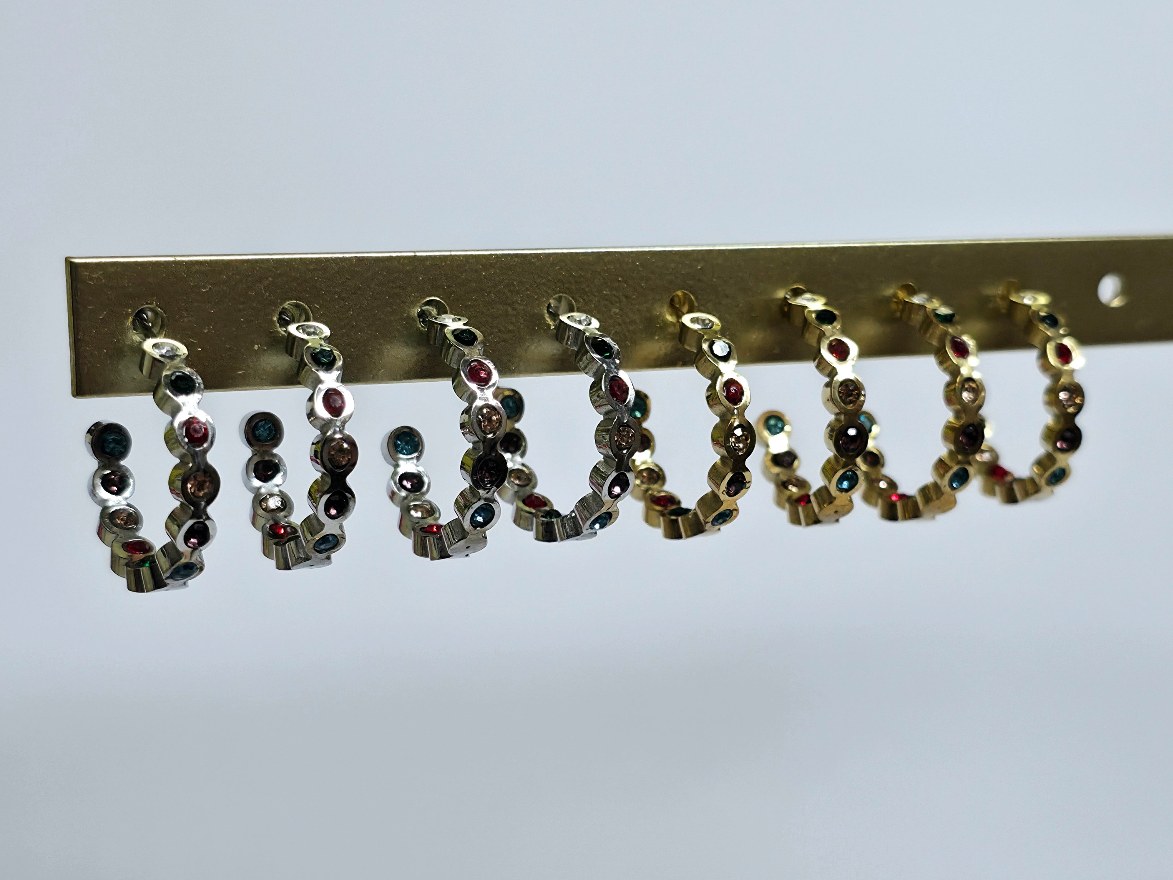 Pendientes aros cristal colores
