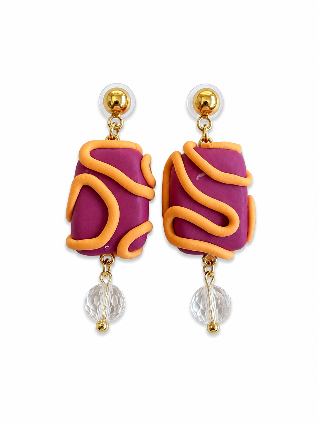 Campanitas morado y naranja