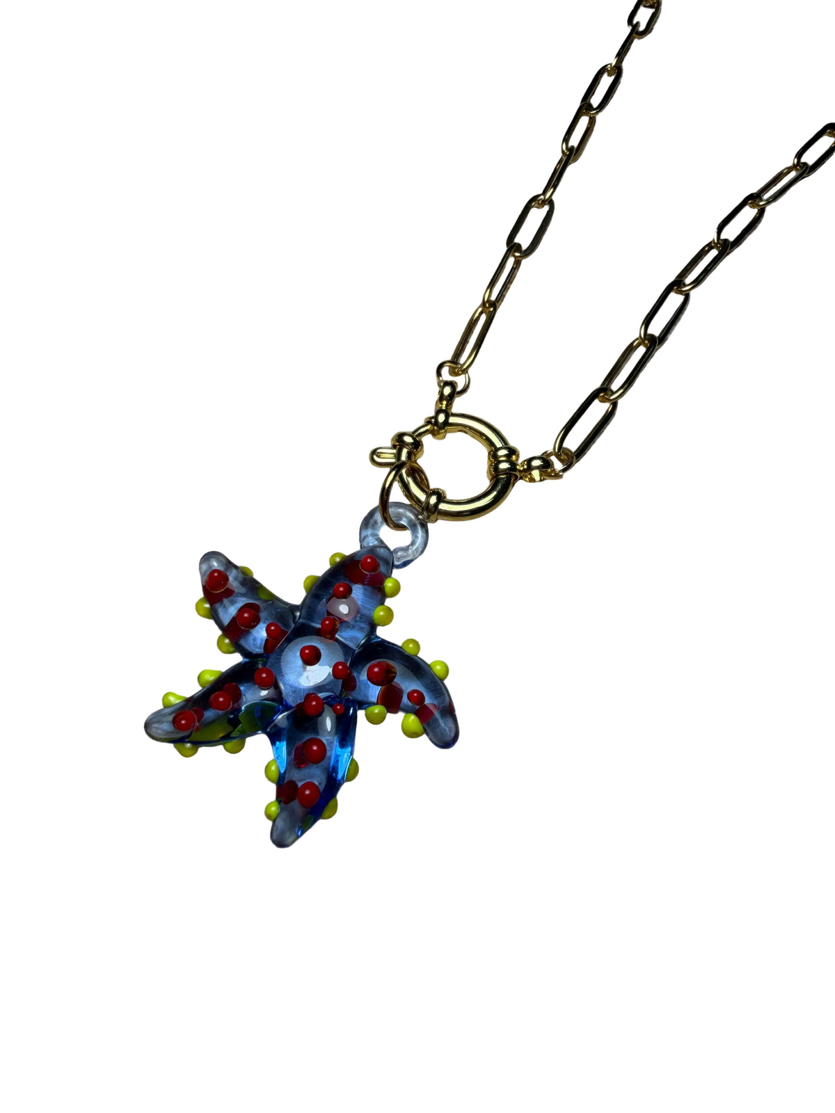 Collar estrella de cristal azul