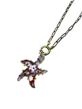 Collar estrella de cristal rosa