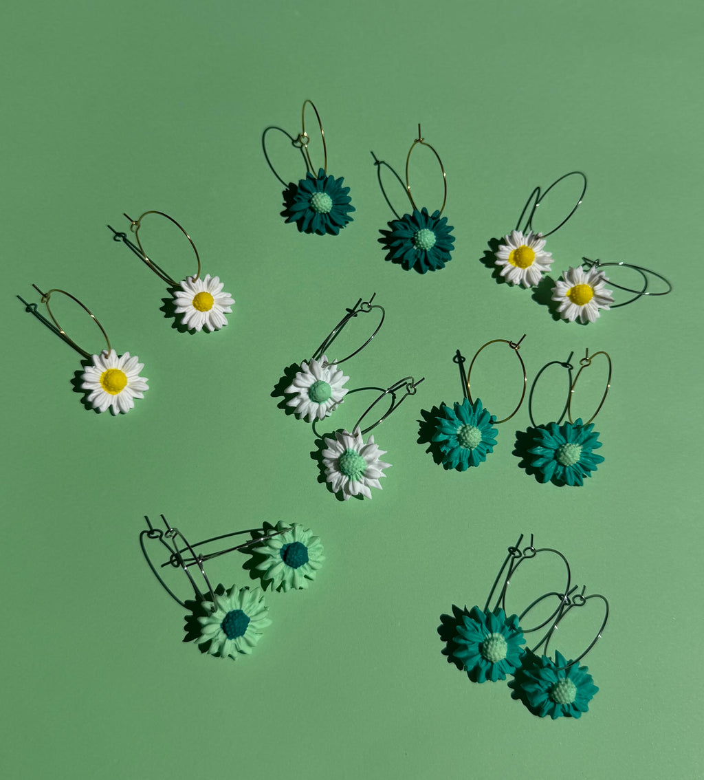 Margaritas aros colgantes