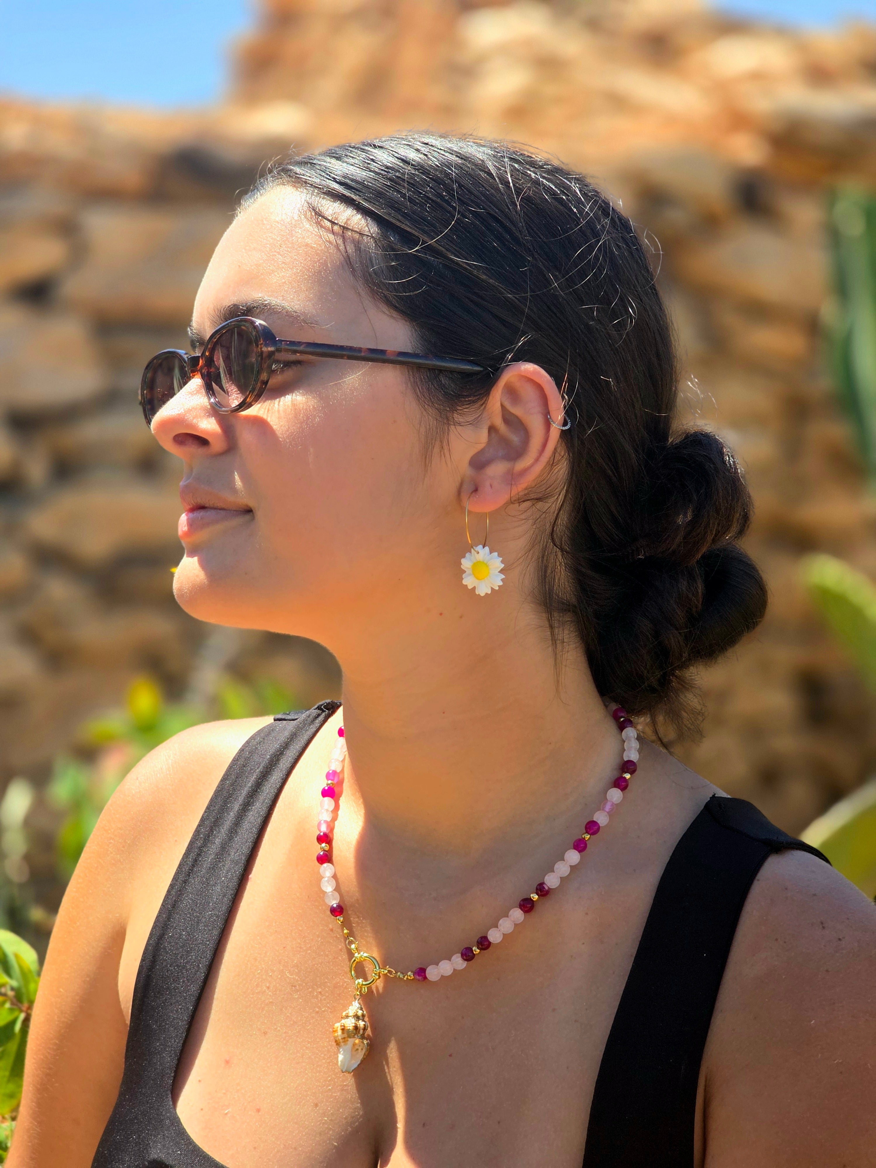 Margaritas aros colgantes