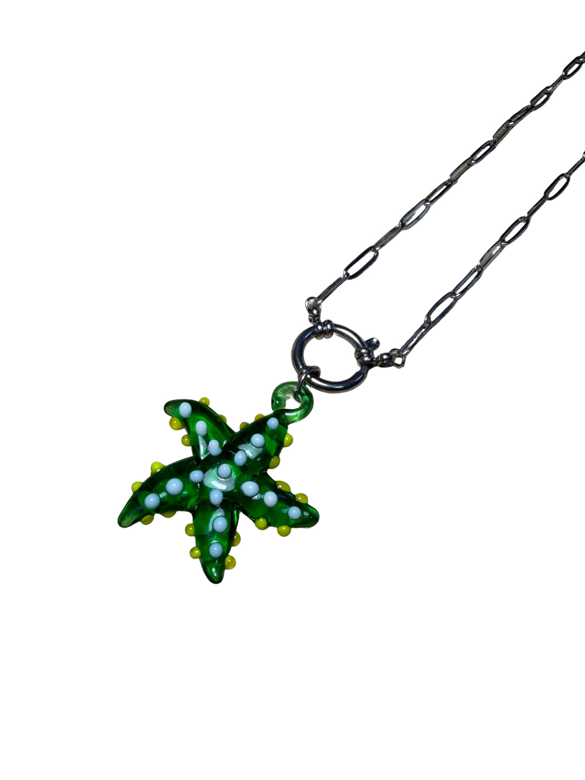 Collar estrella de cristal verde